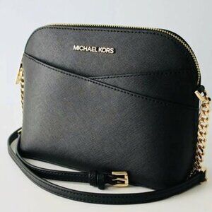 Michael Kors Jet Set Travel Crossbody Bag Black Gold